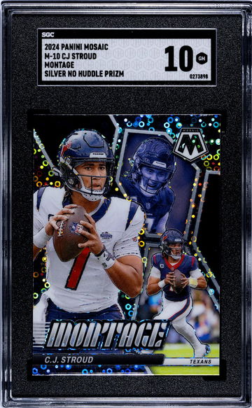 2024 Panini Mosaic #M-10 Cj Stroud Montage Silver No Huddle Prizm SGC 10
