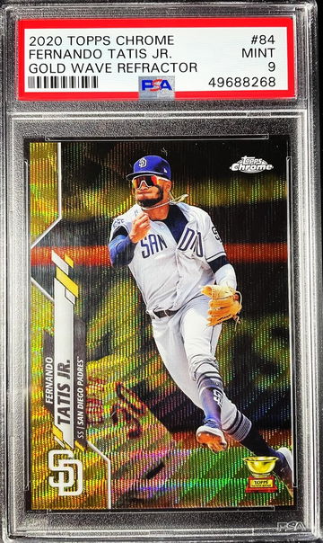 2020 Topps Chrome Fernando Tatis Gold Wave PSA 9