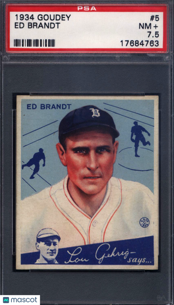 1934 Goudey #5 Ed Brandt Braves PSA 7.5