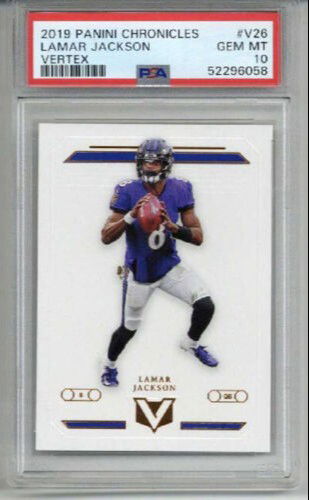 2019 PANINI CHRONICLES VERTEX #V26 LAMAR JACKSON CARD RAVENS PSA 10 LOW POP RARE
