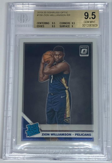ZION WILLIAMSON RC 2019 DONRUSS OPTIC #158 BASE ROOKIE BGS 9.5 GEM MINT
