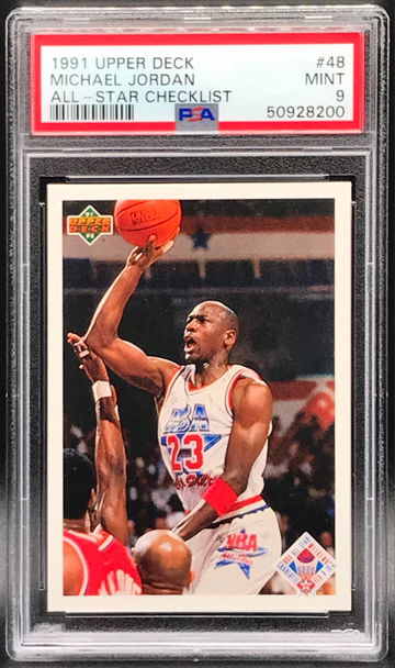 1991-92 Upper Deck #48 Michael Jordan All-Star Checklist PSA 9 MINT