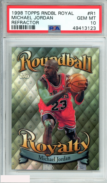 1998 TOPPS ROUNDBALL ROYALTY MICHAEL JORDAN#R1 REFRACTOR HOF GOAT PSA 10 GEM MT