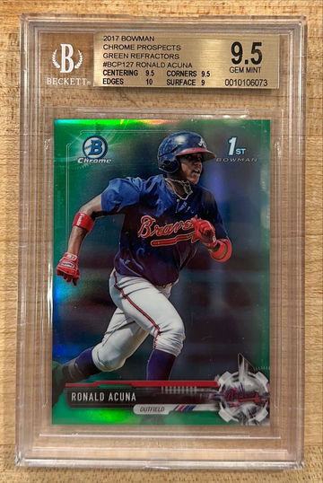 2017 Bowman Chrome Prospects Ronald Acuna Green Refractor BGS 9.5 /99