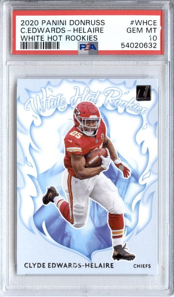 2020 Donruss White Hot Rookies #9 Clyde Edwards-Helaire PSA 10