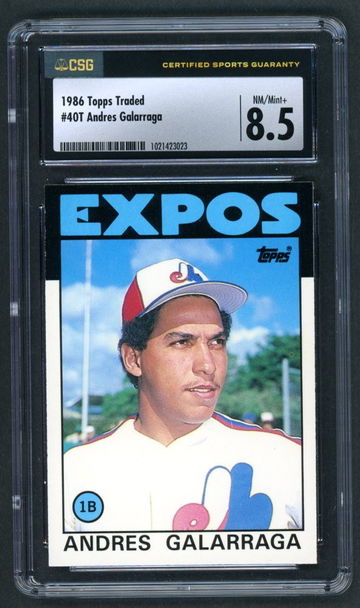 1986 Topps Traded Andres Galarraga #40T CSG 8.5 NM-MT+