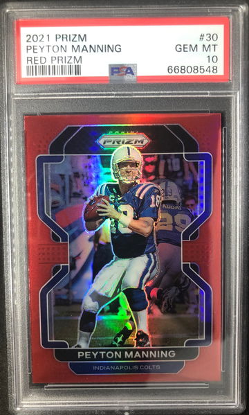 PEYTON MANNING 2021 Panini Prizm #30 Red PSA 10 GEM MT POP 1!