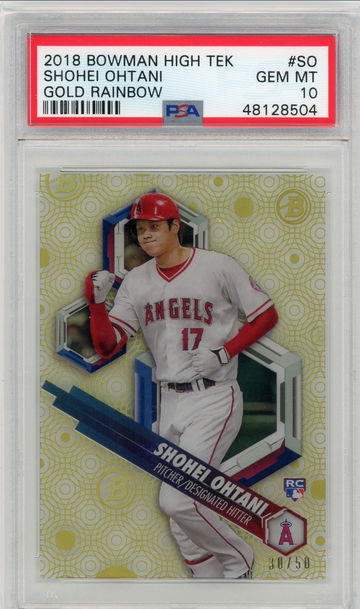 2018 Bowman High Tek Shohei Ohtani PSA 10 Gold /50