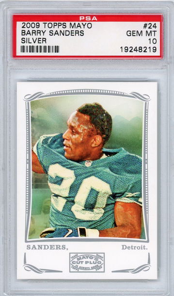 Barry Sanders PSA 10 GEM MINT 2009 Mayo SILVER