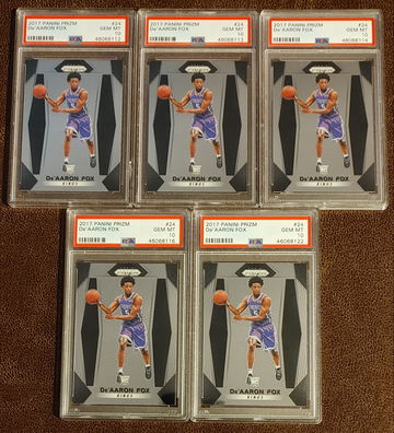 (5) 2017 Prizm De'Arron Fox PSA 10