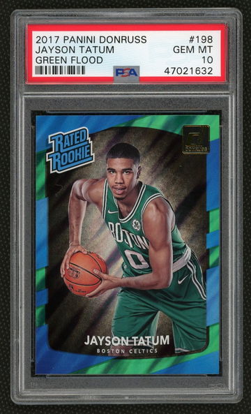 2017 Jayson Tatum Panini Donruss Green Flood Rookie PSA 10 Gem Mint
