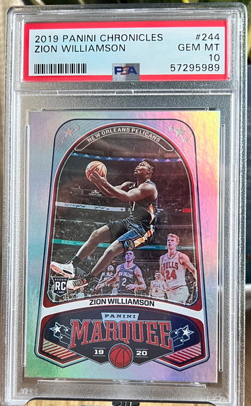 2019 Panini Chronicles #244 Zion Williamson Pelicans RC Rookie PSA 10 GEM MINT