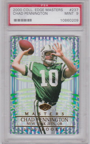 2000 Collector's Edge Masters Chad Pennington #237 (R) Rookie PSA MT 9