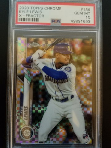 Kyle Lewis 2020 Topps chrome X-fractor Mariners PSA 10
