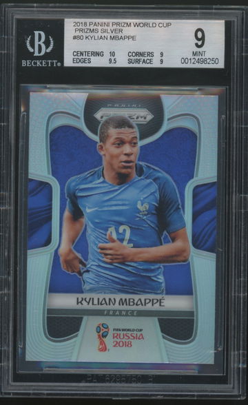 Kylian Mbappe 2018 Prizm Silver World Cup BGS 9 