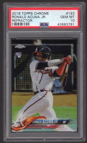 Ronald Acuna Jr 2018 Topps Chrome #193 Ref PSA 10