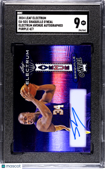 2024 Leaf Electrum Shaquille O'Neal #EA-SO1 Avenue Autograph Purple SGC 9