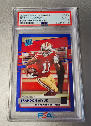 2020 Panini Donruss #319 Rookie RC Brandon Aiyuk Blue Press PSA 9