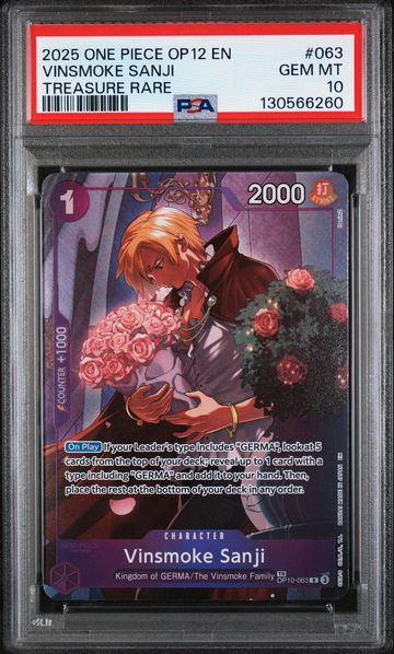 2025 Legacy of the Master (Op12) - English Tr Ver. (Tr Next To Number) Vinsmoke Sanji #OP10-063 PSA 10