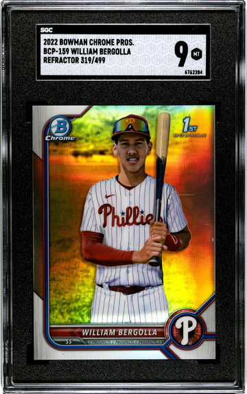 2022 Bowman Chrome William Bergolla Refractor #'d 319/499