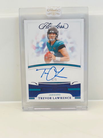 2021 Trevor Lawrence Panini Flawless #5/5 Sapphire Rookie Signatures Auto RC Sealed