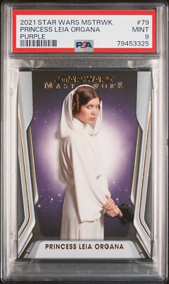 2021 TOPPS STAR WARS MASTERWORK PRINCESS LEIA ORGANA PURPLE #79 PSA 9