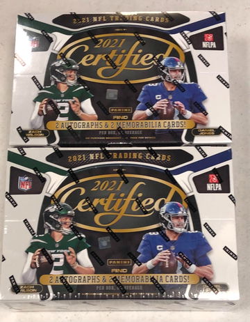 2X 2021 PANINI CERTIFIED FOOTBALL HOBBY BOX - SHIPS 8/25 - SUPPORT A LOCAL CARD SHOP!