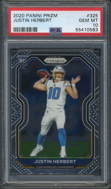 2020 Panini Prizm Justin Herbert #325 Rookie RC PSA 10