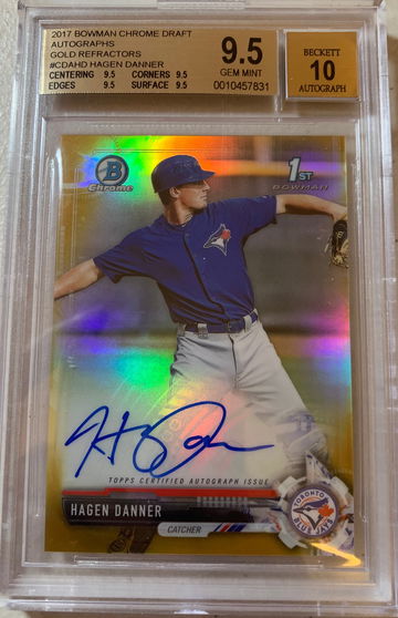 2017 Bowman Chrome Hagen Danner Gold Auto /50 BGS 9.5/10