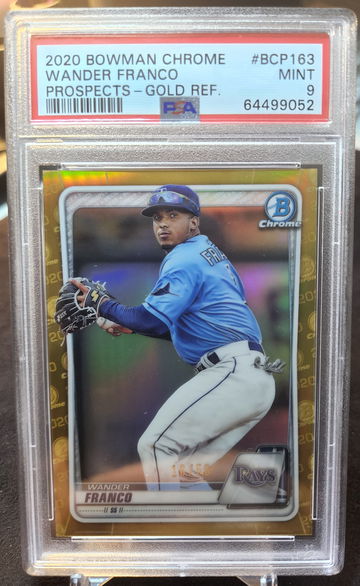 2020 Bowman Chrome Wander Franco #BCP163 Gold Refractor /50 Mint PSA 9 Rays