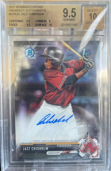 2017 Jazz Chisholm Bowman Chrome Auto BGS 9.5/10