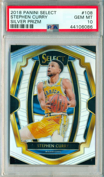 2018 Select Stephen Curry Premier Level Silver PSA 10
