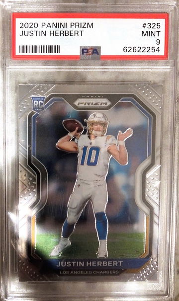 2020 Justin Herbert Panini Prizm Base PSA 9