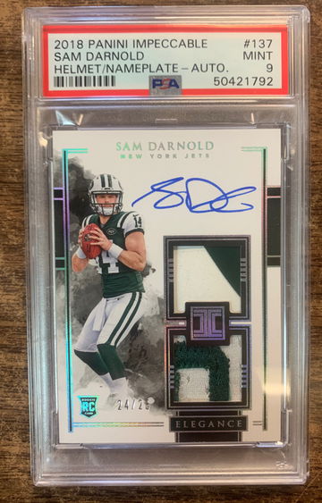 2018 Impeccable Sam Darnold Rpa 24/25 PSA 9