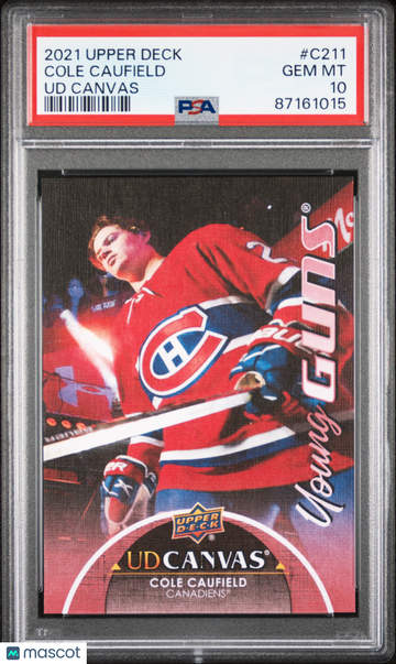Cole Caufield 2021-2022 Upper Deck Young Guns UD Canvas #C211 RC Rookie PSA 10