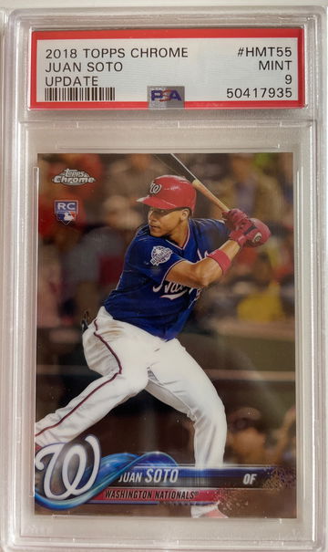 2018 Juan Soto topps chrome update hmt55 psa 9