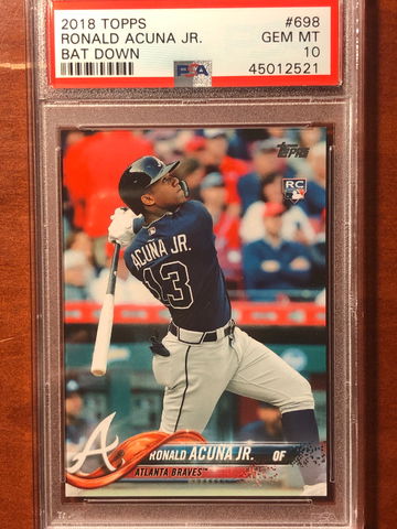 Ronald Acuna Topps Update 2018 Bat Down PSA 10