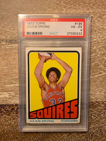 1972 Topps Julius Erving #195 PSA 4 Rookie Card RC Dr. J