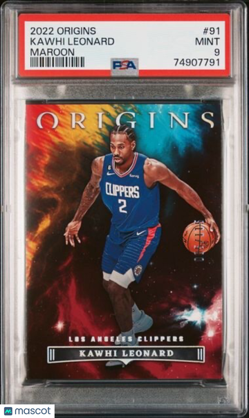 2022 Panini Origins Kawhi Leonard #91 Maroon Parallel/Variety PSA 9