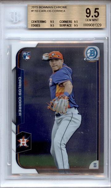 2015 Bowman Chrome #110 Carlos Correa RC BGS 9.5