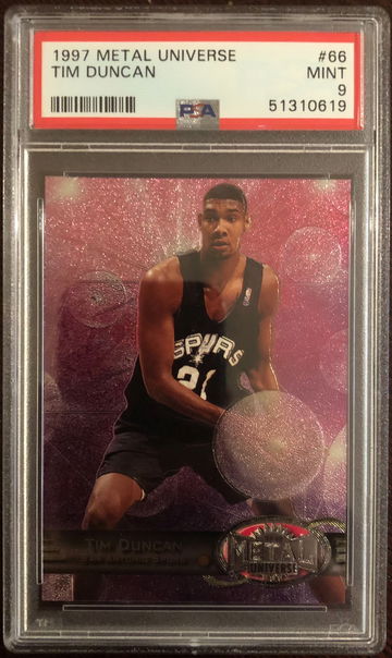 1997 Metal Universe Tim Duncan #66 PSA 9 Mint