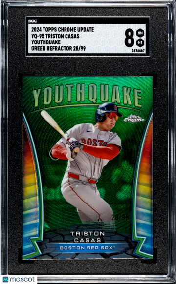 2024 Topps Chrome Update Triston Casas #YQ-95 Youthquake Green Refractor SGC 8