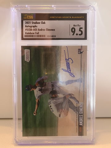 ANDRES GIMENEZ 2021 Topps Stadium Club Rainbow Foil #/10 CSG 9.5/10, Rookie Auto
