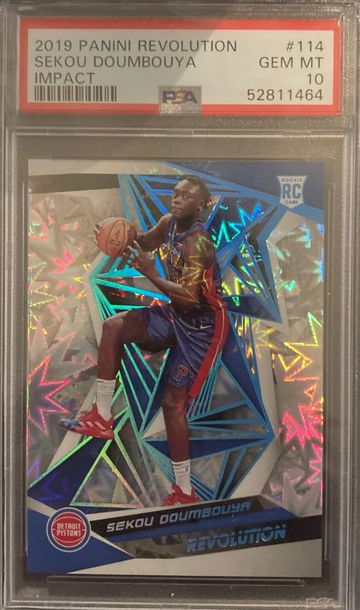 2019-20 Sekou Doumbouya Rookie RC #/149 Impact Panini Revolution #114 PSA 10