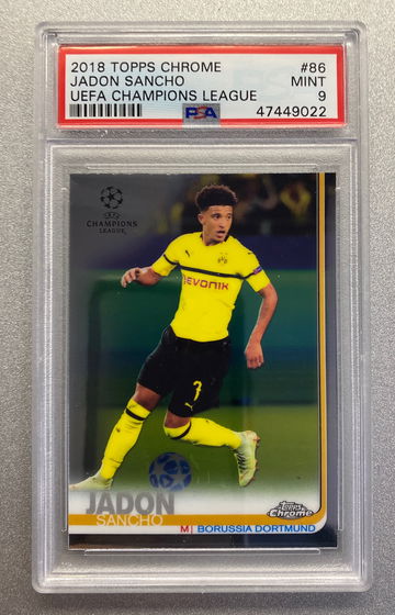 JADON SANCHO 2018 TOPPS CHROME ROOKIE PSA 9 MINT