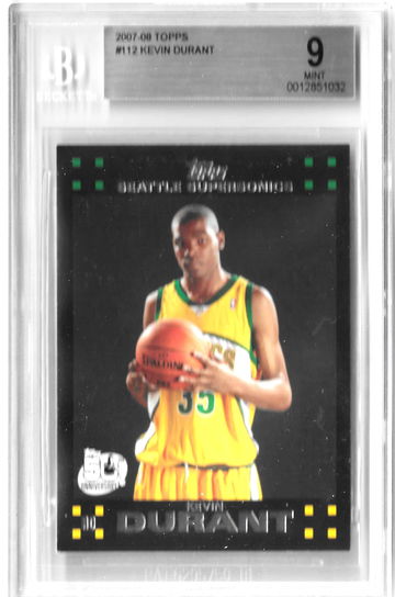 2007 Black Topps Kevin Durant Rookie #112 BGS9