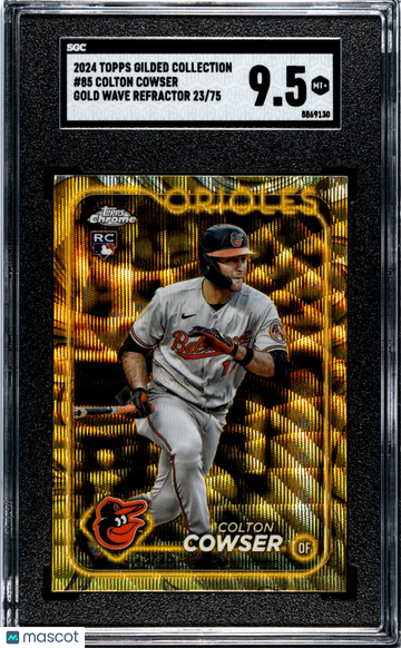 2024 Topps Gilded Collection Colton Cowser #85 Gold Wave Refractor SGC 9.5