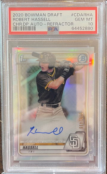 2020 Bowman Draft Robert Hassell refractor auto /499