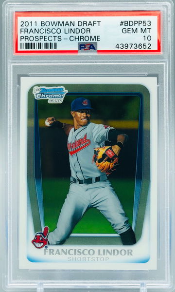 Francisco Lindor 2011 Bowman Draft Prospect Chrome PSA 10