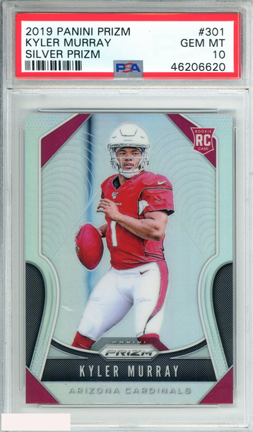 2019 PANINI PRIZM KYLER MURRAY #301 SILVER PRIZM ROOKIE RC PSA 10 GEM MT